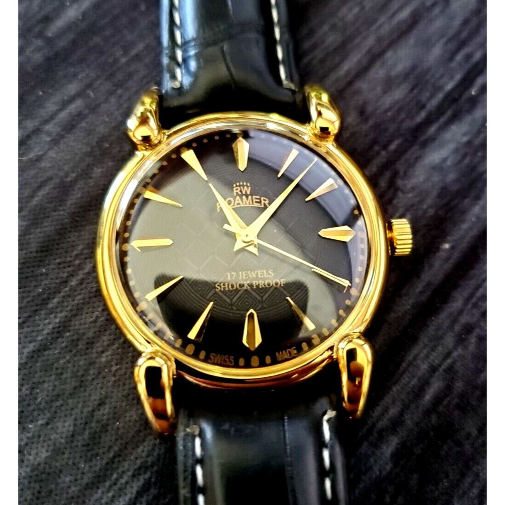 Vintage Roamer Shock Proof Hand‎ Wind Swiss Watch Restored Serviced GLD-…